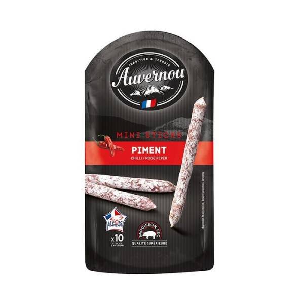 8-1 Xúc xích khô que mini vị ớt Auvernou (100g) - Ảnh 1
